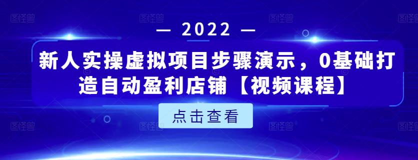 新人实操虚拟项目步骤演示,0基础打造自动盈利店铺【视频课程】网创吧-网创项目资源站-副业项目-创业项目-搞钱项目网创吧