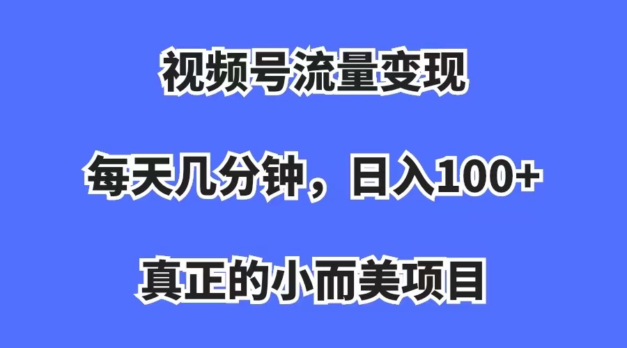视频号流量变现，每天几分钟，收入100+，真正的小而美项目大圣网创吧-网创项目资源站-副业项目-创业项目-搞钱项目网创吧