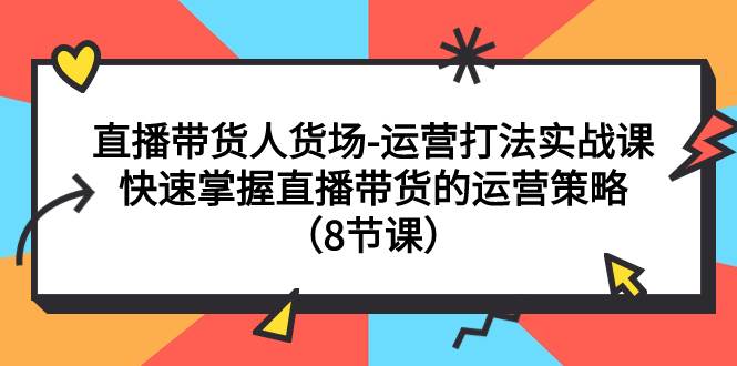 直播带货人货场-运营打法实战课：快速掌握直播带货的运营策略（8节课）大圣网创吧-网创项目资源站-副业项目-创业项目-搞钱项目网创吧