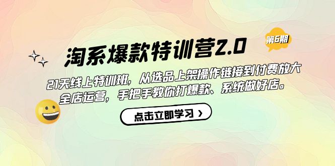 淘系爆款特训营2.0【第六期】从选品上架到付费放大 全店运营 打爆款 做好店大圣网创吧-网创项目资源站-副业项目-创业项目-搞钱项目网创吧