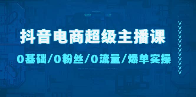 抖音电商超级主播课：0基础、0粉丝、0流量、爆单实操大圣网创吧-网创项目资源站-副业项目-创业项目-搞钱项目网创吧