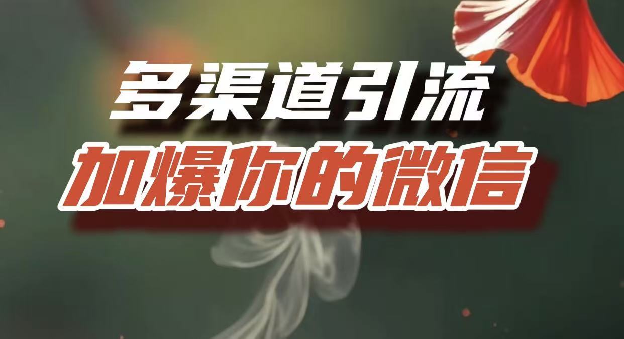 多渠道引流，加爆你的微信，把流量导入到私域，这是每一个想要在互联网赚钱的人必须掌握的底层能力大圣网创吧-网创项目资源站-副业项目-创业项目-搞钱项目网创吧