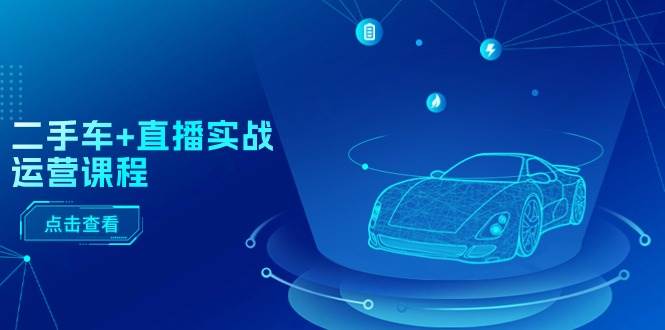 二手车+直播实战运营课程：直播推荐/短视频推荐/千川投放/直播全流程大圣网创吧-网创项目资源站-副业项目-创业项目-搞钱项目网创吧