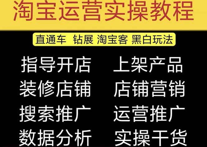 2023淘宝开店教程0基础到高级全套视频网店电商运营培训教学课程（2月更新）大圣网创吧-网创项目资源站-副业项目-创业项目-搞钱项目网创吧