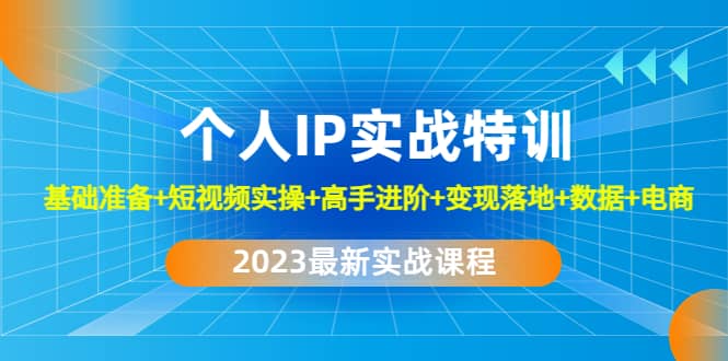 2023个人IP实战特训：基础准备+短视频实操+高手进阶+变现落地+数据+电商大圣网创吧-网创项目资源站-副业项目-创业项目-搞钱项目网创吧
