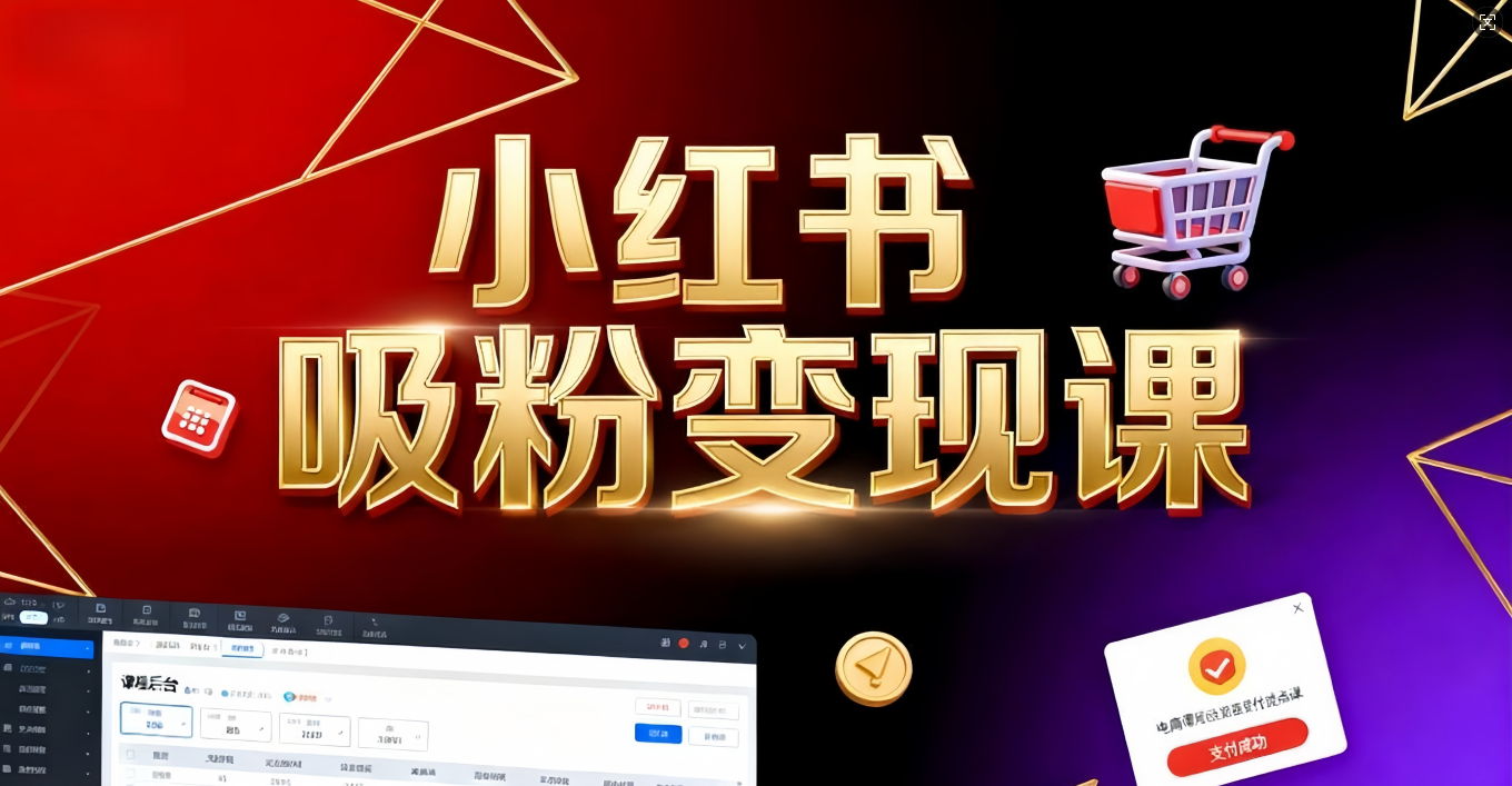 《小红书吸粉变现》当天变现不是梦！揭秘小红书吸粉变现的财富密码大圣网创吧-网创项目资源站-副业项目-创业项目-搞钱项目网创吧