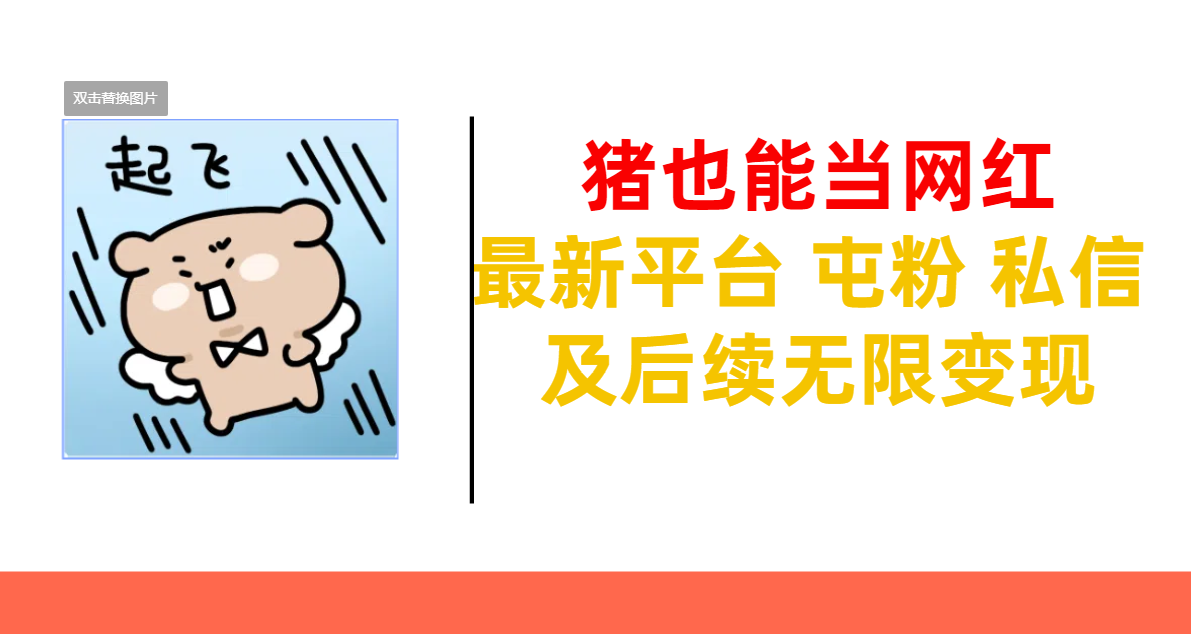 猪也能当网红-最新平台 屯粉 交流 私信 及后续无限变现大圣网创吧-网创项目资源站-副业项目-创业项目-搞钱项目网创吧