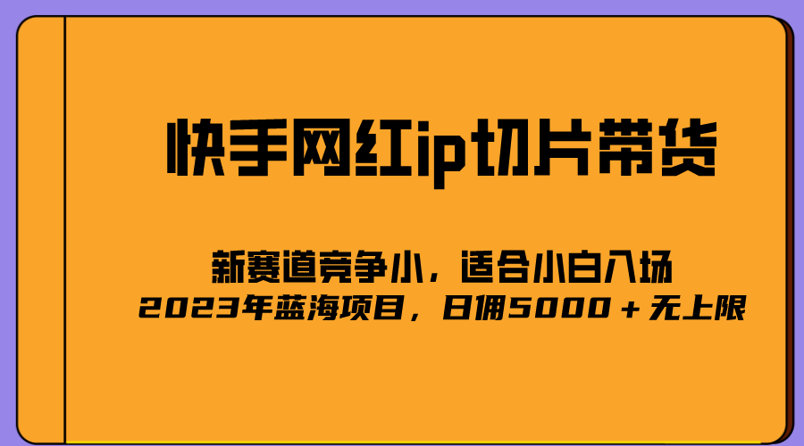 2023爆火的快手网红IP切片，号称日佣5000＋的蓝海项目，二驴的独家授权大圣网创吧-网创项目资源站-副业项目-创业项目-搞钱项目网创吧