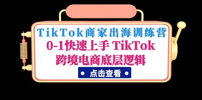 TikTok商家出海训练营：0-1快速上手 TikTok跨境电商底层逻辑(无水印)大圣网创吧-网创项目资源站-副业项目-创业项目-搞钱项目网创吧