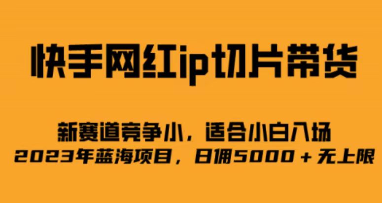 快手网红ip切片新赛道，竞争小事，适合小白 2023蓝海项目大圣网创吧-网创项目资源站-副业项目-创业项目-搞钱项目网创吧