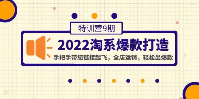 2022淘系爆款打造特训营9期：手把手带您链接起飞，全店运销，轻松出爆款大圣网创吧-网创项目资源站-副业项目-创业项目-搞钱项目网创吧