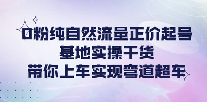 0粉纯自然流量正价起号基地实操干货，带你上车实现弯道超车大圣网创吧-网创项目资源站-副业项目-创业项目-搞钱项目网创吧
