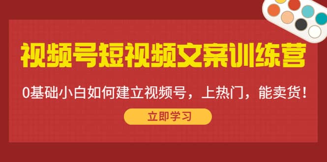 视频号短视频文案训练营：0基础小白如何建立视频号，上热门，能卖货！大圣网创吧-网创项目资源站-副业项目-创业项目-搞钱项目网创吧
