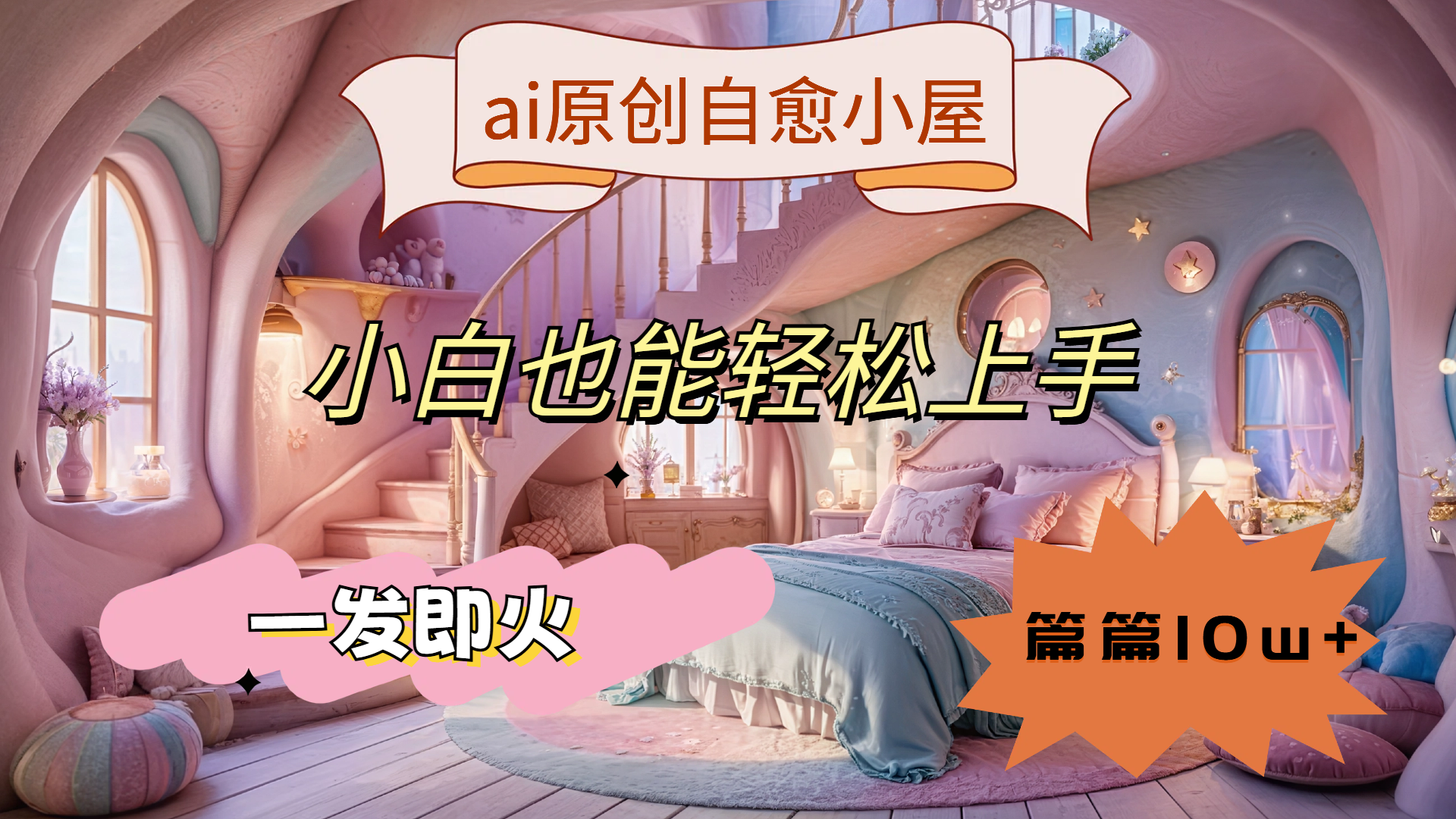 ai原创治愈小屋，小白也能轻松上手，一发即火，篇篇10w+大圣网创吧-网创项目资源站-副业项目-创业项目-搞钱项目网创吧