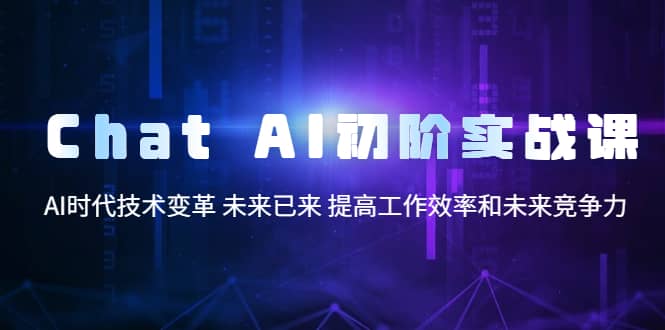 Chat AI初阶实战课，AI时代技术变革 未来已来 提高工作效率和未来竞争力大圣网创吧-网创项目资源站-副业项目-创业项目-搞钱项目网创吧