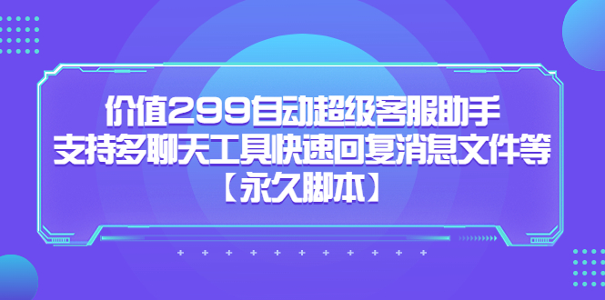 价值299自动超级客服助手，支持多聊天工具快速回复消息文件等大圣网创吧-网创项目资源站-副业项目-创业项目-搞钱项目网创吧