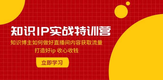 知识IP实战特训营：知识博主如何做好直播间内容获取流量 打造好ip 收心收钱大圣网创吧-网创项目资源站-副业项目-创业项目-搞钱项目网创吧