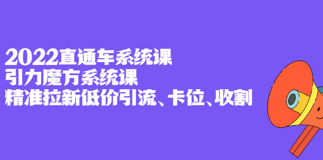 2022直通车系统课+引力魔方系统课，精准拉新低价引流、卡位、收割大圣网创吧-网创项目资源站-副业项目-创业项目-搞钱项目网创吧