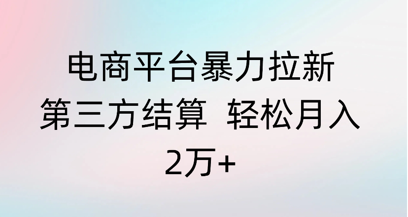 电商平台暴力拉新第三方结算 轻松月入2万+大圣网创吧-网创项目资源站-副业项目-创业项目-搞钱项目网创吧