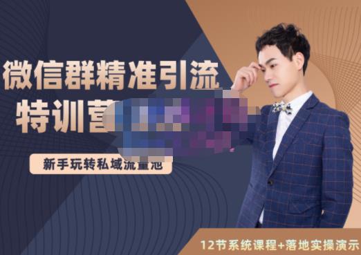 陆明明·微信群精准引流特训营3.0，借助微信群进行引流操作，打造私域流量池大圣网创吧-网创项目资源站-副业项目-创业项目-搞钱项目网创吧