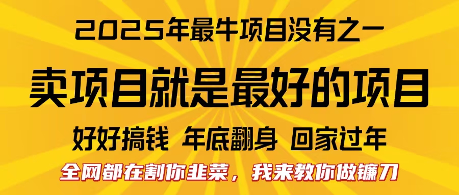 全网都在割你韭菜，我来教你做镰刀。卖项目就是最好的项目，2025年最牛互联网项目大圣网创吧-网创项目资源站-副业项目-创业项目-搞钱项目网创吧