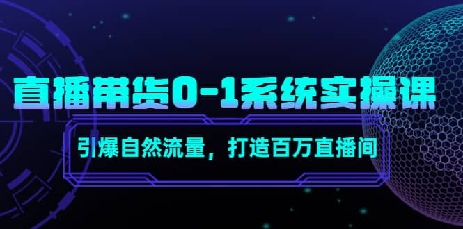 直播带货0-1系统实操课，引爆自然流量，打造百万直播间大圣网创吧-网创项目资源站-副业项目-创业项目-搞钱项目网创吧