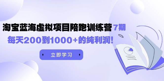 黄岛主《淘宝蓝海虚拟项目陪跑训练营7期》每天200到1000+的纯利润大圣网创吧-网创项目资源站-副业项目-创业项目-搞钱项目网创吧