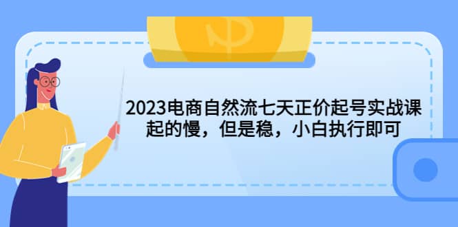 2023电商自然流七天正价起号实战课：起的慢，但是稳，小白执行即可大圣网创吧-网创项目资源站-副业项目-创业项目-搞钱项目网创吧
