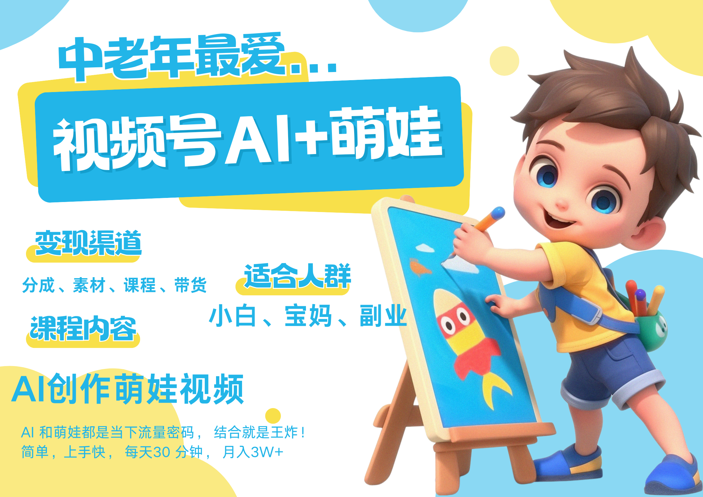 萌娃，又一爆款密码，小白3步上手，爆款率80%，每天十分钟，轻松AI变现萌娃搞钱，带货、素材、分成都非常猛，泼天流量，发布就爆！月入5W，抓紧学！大圣网创吧-网创项目资源站-副业项目-创业项目-搞钱项目网创吧