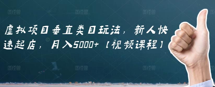 虚拟项目垂直类目玩法，新人快速起店，月入5000+【视频课程】大圣网创吧-网创项目资源站-副业项目-创业项目-搞钱项目网创吧