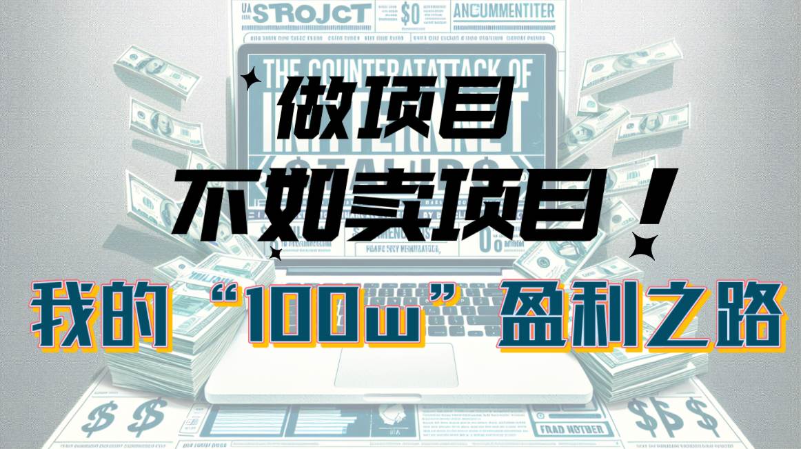 为什么做项目不如卖项目？我的100W+盈利之路大圣网创吧-网创项目资源站-副业项目-创业项目-搞钱项目网创吧