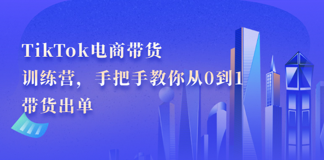 TikTok电商带货训练营，手把手教你从0到1带货出单大圣网创吧-网创项目资源站-副业项目-创业项目-搞钱项目网创吧