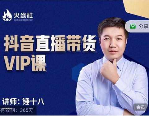 锤十八-抖音直播带货VIP课，专注直播带货有效盈利模式大圣网创吧-网创项目资源站-副业项目-创业项目-搞钱项目网创吧