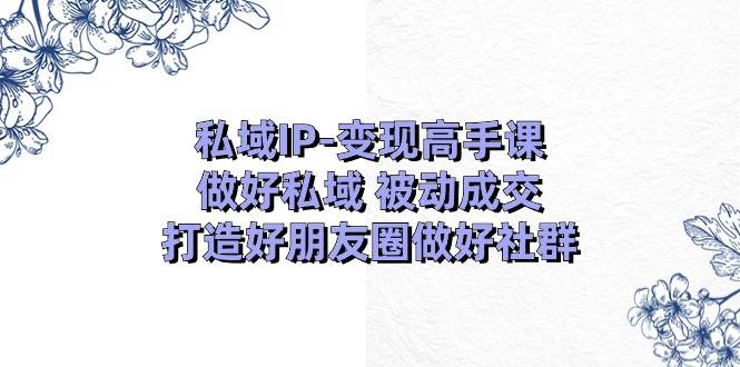 私域IP-变现高手课：做好私域 被动成交，打造好朋友圈做好社群（18节）大圣网创吧-网创项目资源站-副业项目-创业项目-搞钱项目网创吧