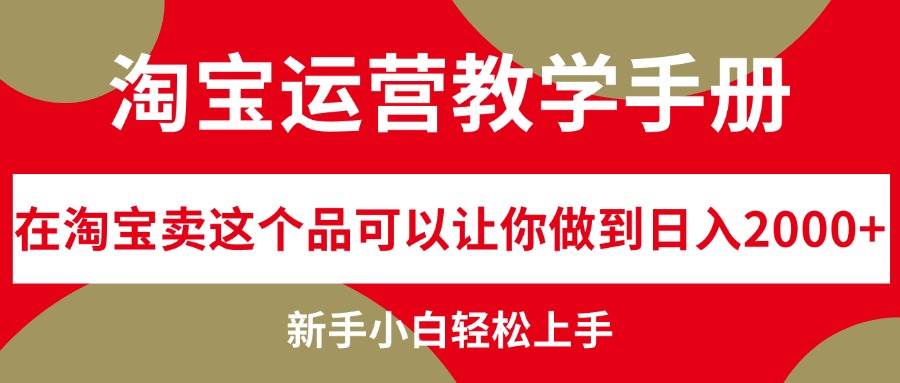 淘宝运营教学手册，在淘宝卖这个品可以让你做到日入2000+，新手小白轻…大圣网创吧-网创项目资源站-副业项目-创业项目-搞钱项目网创吧