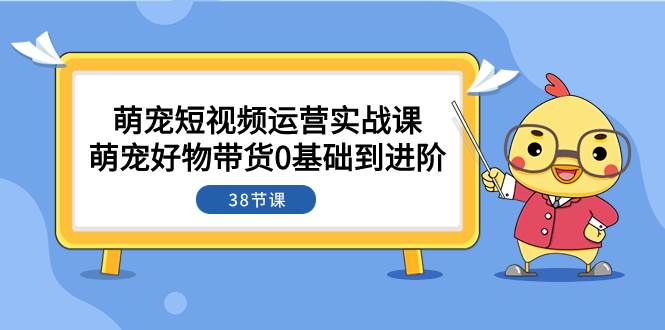 萌宠·短视频运营实战课：萌宠好物带货0基础到进阶（38节课）大圣网创吧-网创项目资源站-副业项目-创业项目-搞钱项目网创吧