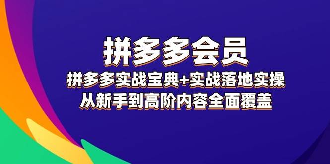 拼多多 会员，拼多多实战宝典+实战落地实操，从新手到高阶内容全面覆盖大圣网创吧-网创项目资源站-副业项目-创业项目-搞钱项目网创吧