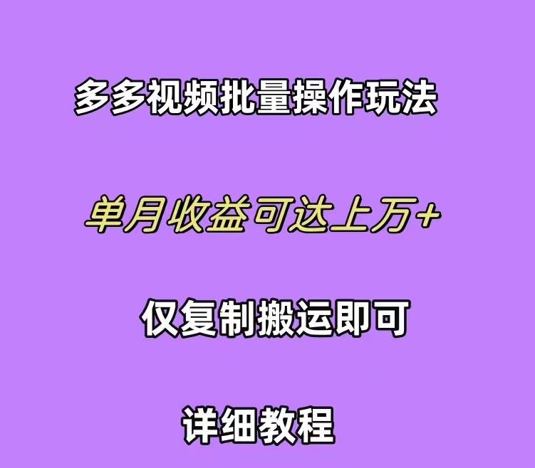 拼多多视频带货快速过爆款选品教程 每天轻轻松松赚取三位数佣金 小白必…大圣网创吧-网创项目资源站-副业项目-创业项目-搞钱项目网创吧