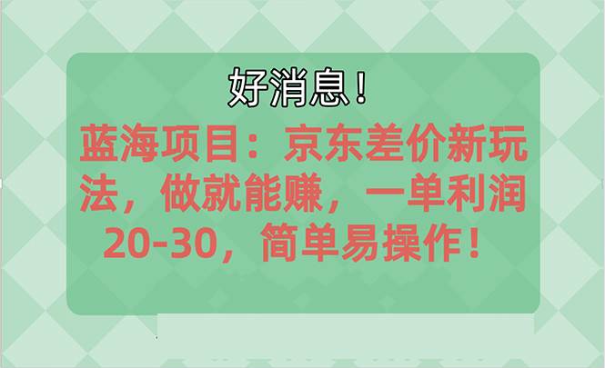 越早知道越能赚到钱的蓝海项目：京东大平台操作，一单利润20-30，简单…大圣网创吧-网创项目资源站-副业项目-创业项目-搞钱项目网创吧