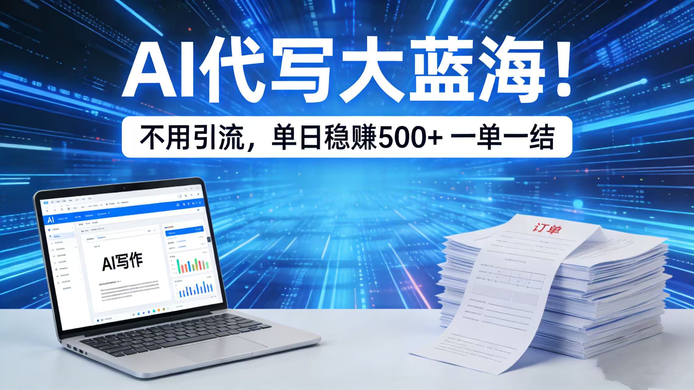 AI 代写大蓝海！不用引流，单日稳赚 500 + 一单一结大圣网创吧-网创项目资源站-副业项目-创业项目-搞钱项目网创吧