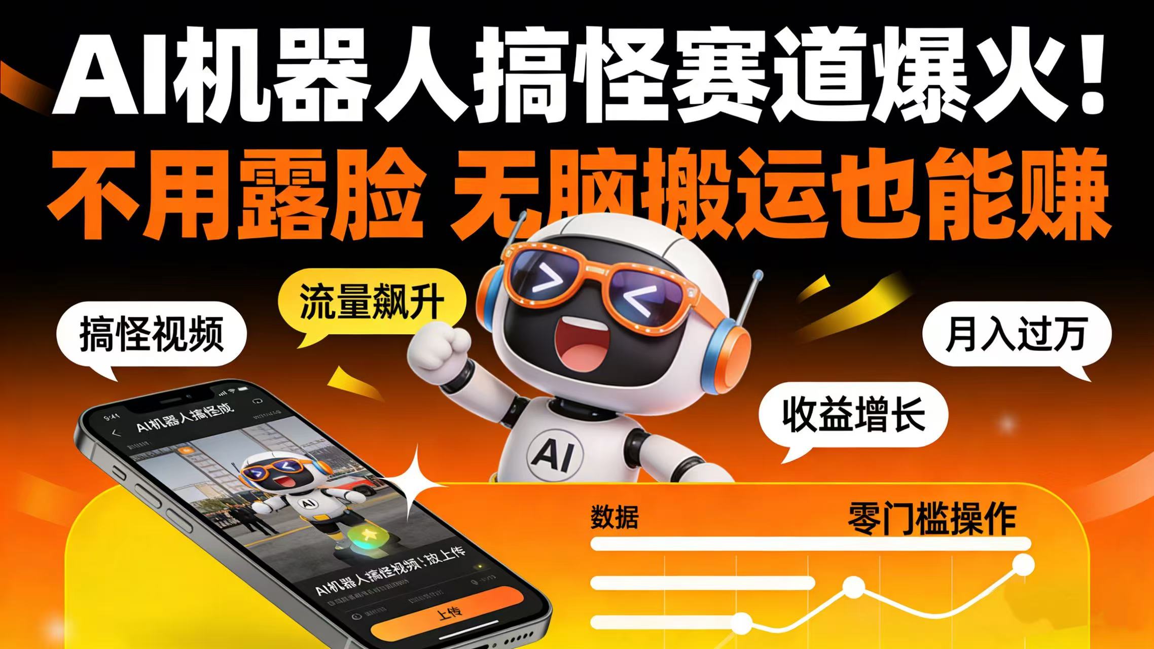 AI 机器人搞怪赛道爆火!不用露脸 无脑搬运也能赚大圣网创吧-网创项目资源站-副业项目-创业项目-搞钱项目网创吧
