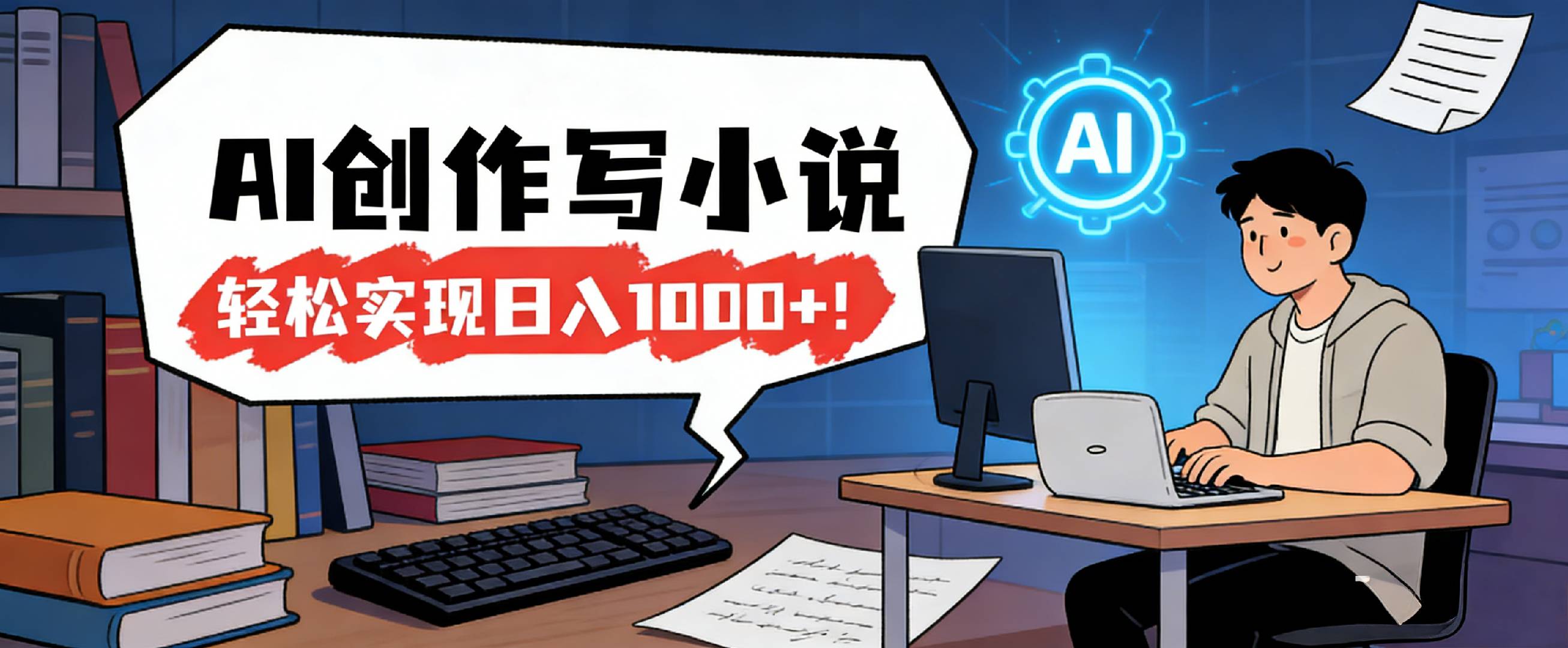 26年最新风口项目，AI工具创作写小说，轻松实现日入1000+大圣网创吧-网创项目资源站-副业项目-创业项目-搞钱项目网创吧