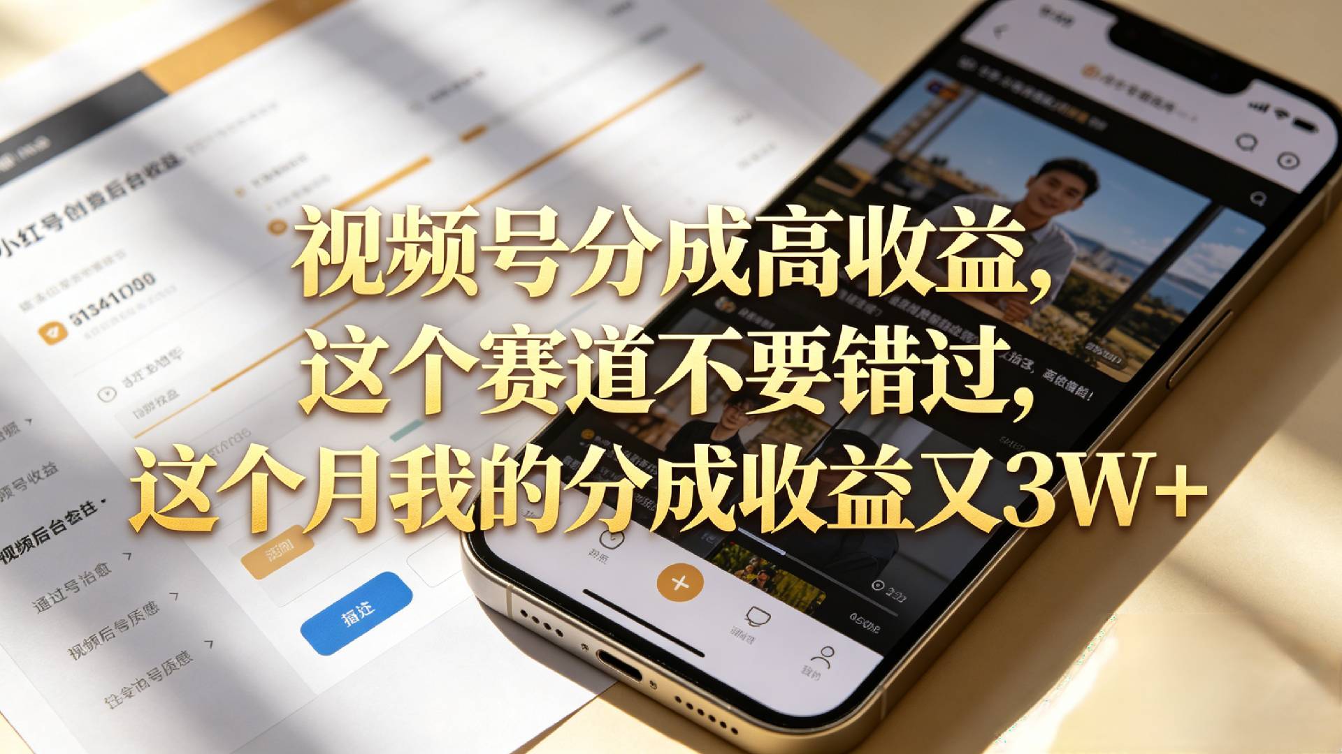 想要【视频号分成高收益】，这个赛道不要错过，这个月我的分成收益又3W+大圣网创吧-网创项目资源站-副业项目-创业项目-搞钱项目网创吧