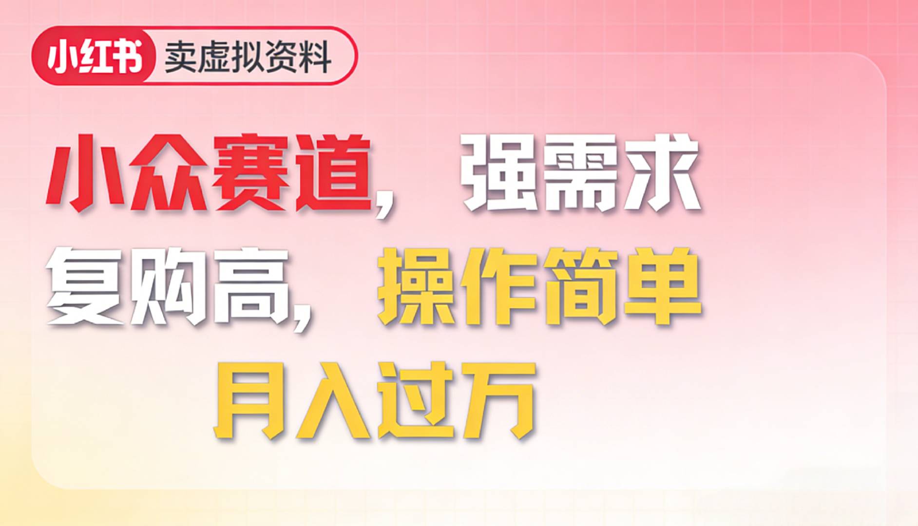 2026年就做小众赛道，强需求，复购高，月入过万，操作简单大圣网创吧-网创项目资源站-副业项目-创业项目-搞钱项目网创吧