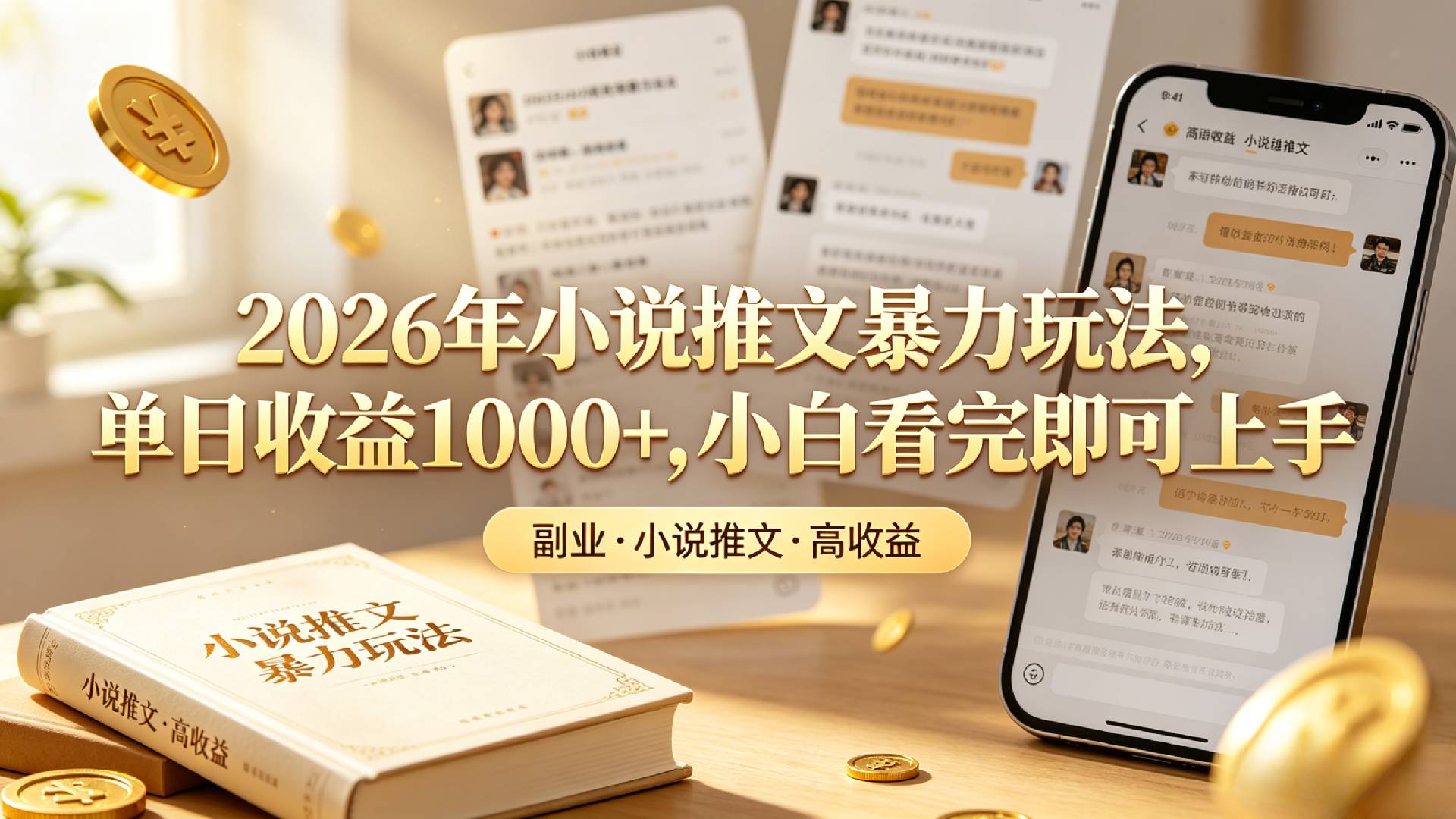 2026年小说推文暴力玩法,单日收益1000+,小白看完即可上手大圣网创吧-网创项目资源站-副业项目-创业项目-搞钱项目网创吧